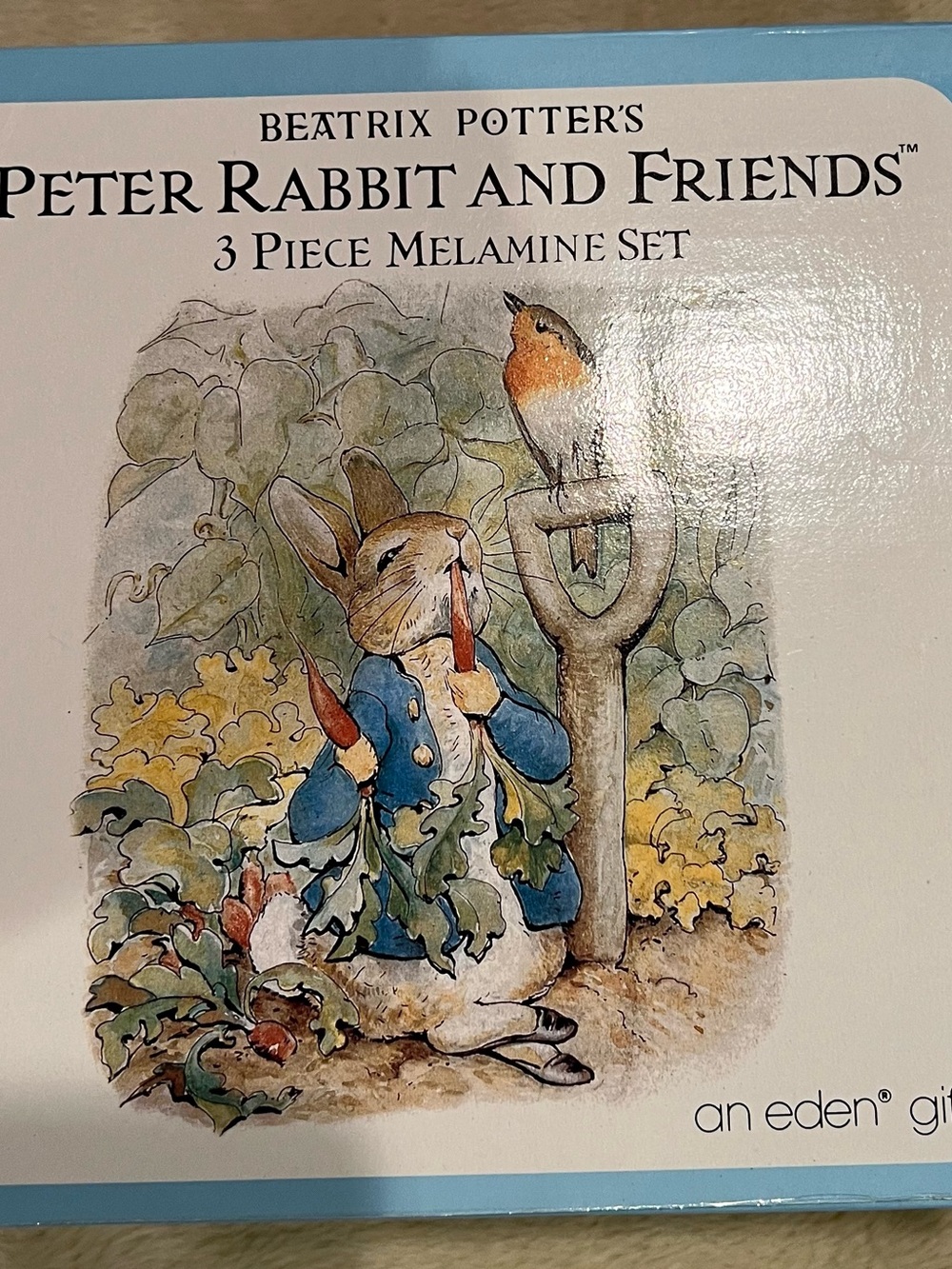 Beatrix Potter Peter Rabbit 3-Piece Melamine Set - Blue & Cream